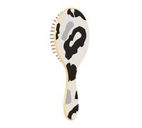 BURSTDDY Leopard Print Wooden Hair Brush,Massage Scalp Hairbrush for Women Men and Kids, for All Hair Types