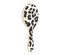 BURSTDDY Leopard Print Wooden Hair Brush,Massage Scalp Hairbrush for Women Men and Kids, for All Hair Types