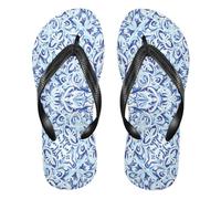 BURSTDDY Mandala Pattern Flip Flops for Women Men Comfort Beach Thong Sandals L