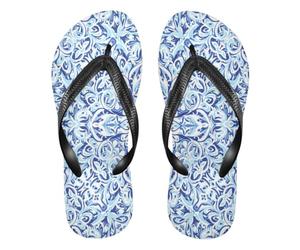 BURSTDDY Mandala Pattern Flip Flops for Women Men Comfort Beach Thong Sandals XXL