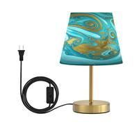 BURSTDDY Marble Bedside Table Lamp for Bedroom,3 Color Dimmable Bedside Lamp Nightstand 7W Desk Lamps for Living Room, Office