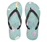 BURSTDDY Marine Organisms Flip Flops for Women Men Comfort Beach Thong Sandals M