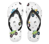 BURSTDDY Monster Trucks Flip Flops for Women Men Comfort Beach Thong Sandals XS