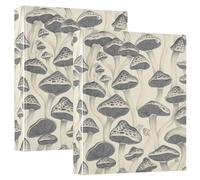 BURSTDDY Mushroom 3 Ring Binder Round Rings 1 Pack,Holds 200 Sheets Ring Binders for School Supplies, Office or Home