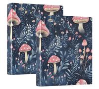 BURSTDDY Mushroom 3 Ring Binder Round Rings 1 Pack,Holds 200 Sheets Ring Binders for School Supplies, Office or Home