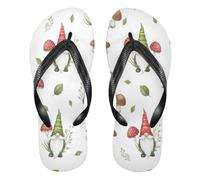 BURSTDDY Mushroom Gnomes Flip Flops for Women Men Comfort Beach Thong Sandals XXL