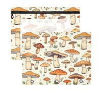BURSTDDY Mushrooms Pencil Pouch for 3 Ring Binder,2 Pack Pencil Case with Zipper Clear Window Pencil Bag for Office School College Supplies