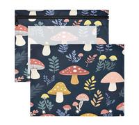 BURSTDDY Mushrooms Pencil Pouch for 3 Ring Binder,2 Pack Pencil Case with Zipper Clear Window Pencil Bag for Office School College Supplies