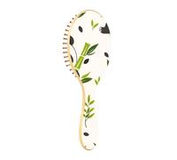 BURSTDDY Pandas and Bamboo Wooden Hair Brush,Massage Scalp Hairbrush for Women Men and Kids, for All Hair Types