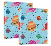 BURSTDDY Planets 3 Ring Binder Round Rings 1 Pack,Holds 200 Sheets Ring Binders for School Supplies, Office or Home