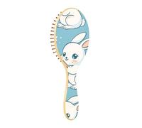 BURSTDDY Rabbit Carrots Wooden Hair Brush,Massage Scalp Hairbrush for Women Men and Kids, for All Hair Types