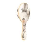 BURSTDDY Rabbits and Carrots Wooden Hair Brush,Massage Scalp Hairbrush for Women Men and Kids, for All Hair Types