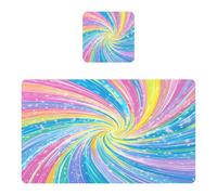 BURSTDDY Rainbow Swirl Placemat Waterproof Place Mat for Dining Table