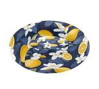 BURSTDDY Round Cat Bed and Dog Bed,13in Cartoon Lemon Washable Non-Slip Soft Pet Bed for Indoor Small Medium Dogs and Cats
