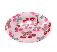 BURSTDDY Round Cat Bed and Dog Bed,15.7in Bow Tie Cherry Washable Non-Slip Soft Pet Bed for Indoor Small Medium Dogs and Cats