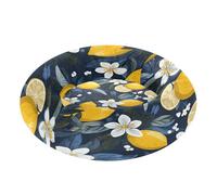 BURSTDDY Round Cat Bed and Dog Bed,15.7in Cartoon Lemon Washable Non-Slip Soft Pet Bed for Indoor Small Medium Dogs and Cats