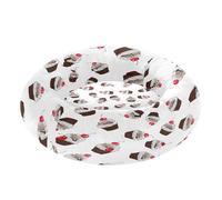 BURSTDDY Round Cat Bed and Dog Bed,15.7in Chocolate Cupcakes Washable Non-Slip Soft Pet Bed for Indoor Small Medium Dogs and Cats
