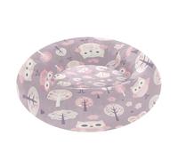 BURSTDDY Round Cat Bed and Dog Bed,15.7in Cute Owls Washable Non-Slip Soft Pet Bed for Indoor Small Medium Dogs and Cats