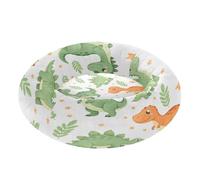 BURSTDDY Round Cat Bed and Dog Bed,15.7in Dinosaur Pattern Washable Non-Slip Soft Pet Bed for Indoor Small Medium Dogs and Cats