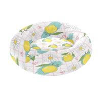 BURSTDDY Round Cat Bed and Dog Bed,15.7in Lemon Washable Non-Slip Soft Pet Bed for Indoor Small Medium Dogs and Cats