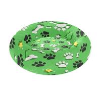 BURSTDDY Round Cat Bed and Dog Bed,15.7in Paw Print Bones Washable Non-Slip Soft Pet Bed for Indoor Small Medium Dogs and Cats