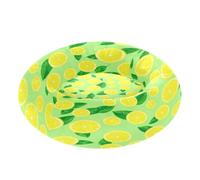 BURSTDDY Round Cat Bed and Dog Bed,15.7in Yellow Lemon Washable Non-Slip Soft Pet Bed for Indoor Small Medium Dogs and Cats