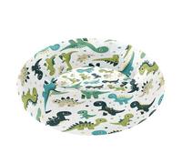 BURSTDDY Round Cat Bed and Dog Bed,20in Cute Dinosaur Pattern Washable Non-Slip Soft Pet Bed for Indoor Small Medium Dogs and Cats