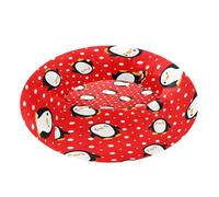 BURSTDDY Round Cat Bed and Dog Bed,20in Spotted Penguin Washable Non-Slip Soft Pet Bed for Indoor Small Medium Dogs and Cats