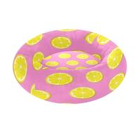 BURSTDDY Round Cat Bed and Dog Bed,20in Yellow Lemon Slices Washable Non-Slip Soft Pet Bed for Indoor Small Medium Dogs and Cats