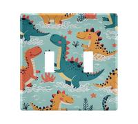 BURSTDDY Sea Dinosaur Light Switch Wall Plate,Size 2-Gang 4.48x4.56in Switch Plate for Decorator Receptacle Outlet and Switch