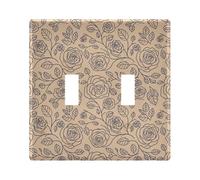 BURSTDDY Sketch Rose Light Switch Wall Plate,Size 3-Gang 4.48x6.37in Switch Plate for Decorator Receptacle Outlet and Switch