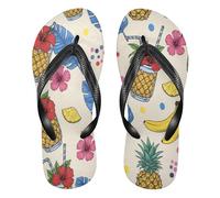BURSTDDY Tropical Fruit Flip Flops for Women Men Comfort Beach Thong Sandals S