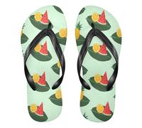 BURSTDDY Tropical Fruits Flip Flops for Women Men Comfort Beach Thong Sandals XXL