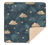 BURSTDDY Watercolor Cloud Baby Play Mats for Floor,50x50in Playpen Mat Non-Slip & Machine Washable Activity Playmat for Babies, Toddlers & Infants