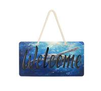 BURSTDDY Welcome Sign for Front Door,1 Sea Turtle Wall Hanging Outdoor Home Front Door Decor for Outdoor Farmhouse Holiday Halloween Christmas 6 X 11 inch