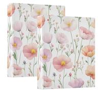 BURSTDDY Wildflower 3 Ring Binder Round Rings 1 Pack,Holds 200 Sheets Ring Binders for School Supplies, Office or Home