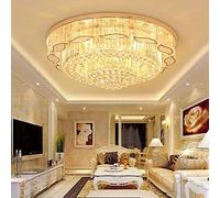 Bursthx Round Crystals Ceiling Light Modern Dimmable Led Chandelier Flush Mount Ceiling Fixtures Indoor Decor Lighting for Dining Living Room with Remote Bedroom (Size : Diameter:60cm(24inch))