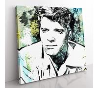 Burt Lancaster in Abstract Modern Canvas Wall Art Print Ready to Hang, Framed Picture for Living Room Bedroom Home Office Décor, 35x35 cm (14x14 Inch)