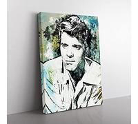 Burt Lancaster In Abstract Modern Canvas Wall Art Print Ready to Hang, Framed Picture for Living Room Bedroom Home Office Décor, 76x50 cm (30x20 Inch)