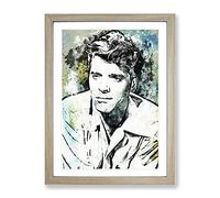 Burt Lancaster In Abstract Modern Framed Print | A3 Oak Framed Wall Art | Ready to Hang | Abstract Fantasy Picture | Living Room Bedroom Lounge Office