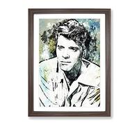 Burt Lancaster In Abstract Modern Framed Print | A3 Walnut Framed Wall Art | Ready to Hang | Abstract Fantasy Picture | Living Room Bedroom Lounge Office