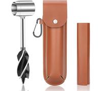 BURTOK Bushcraft Hand Auger Wrench, Heavy-Duty Scotch Eye Wood Auger, Hand Auger Wood Drill, Manual Hole Maker Multitool with Leather Case for Camping, Outdoor, Hiking