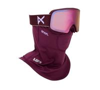 Burton Anon M6 Low Bridge (Asia Fit) Snow Goggles + Bonus Lens + MFI Face Mask + Case (Frame: Deep Cherry, Lens: Perceive Cloudy Pink, Spare Lens:Variable Blue)