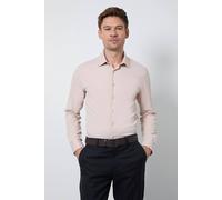 Burton Beige Easy Iron Slim Fit Long Sleeve Shirt beige