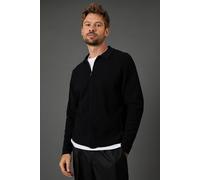 Burton Black 1904 Zip Through Milano Knitted Overshirt black