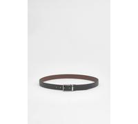 Burton Men's Black & Brown Reversible Saffiano Belt | Size: Small