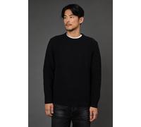 Burton Black Cotton Rich Ribbed Crew Neck Jumper black XL