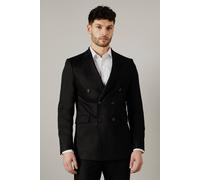 Burton Black Herringbone Double Breasted Blazer black 36R
