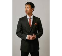 Burton Black Pinstripe Double Breasted Jacket black 38R