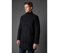 Burton Black Signature Funnel Neck Wool Blend Coat With Insert